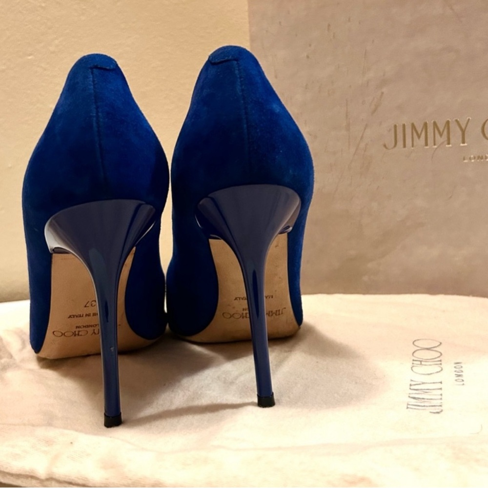 Jimmy Choo Pump in Blue Aegean Suede - Picture 3 of 10